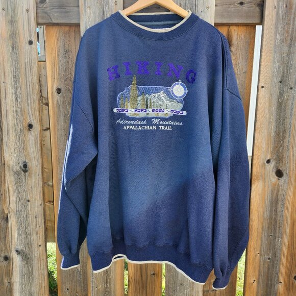VINTAGE ADIRONDACK MOUNTAINS APPALACHIAN TRAIL Sweater Men's XXL - Picture 2 of 7